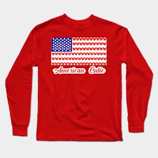 American Cutie Butterfly Flag Long Sleeve T-Shirt